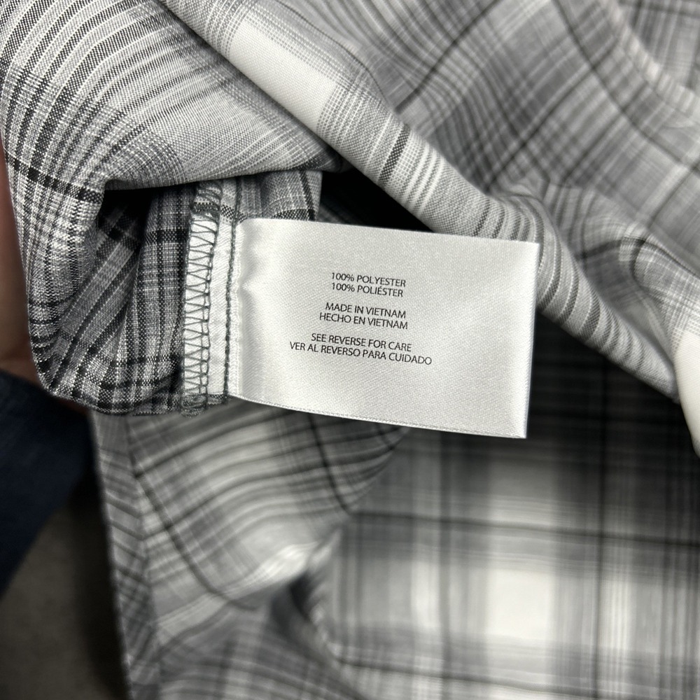 NEW Orvis Short Sleeve Tech Shirt Mens 2XL Gray Plaid Button Up UPF 30 Stretch - Picture 4 of 9
